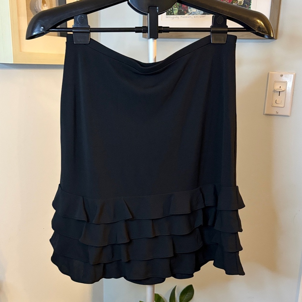Y2K Black Ruffle Mini Skirt Size SP